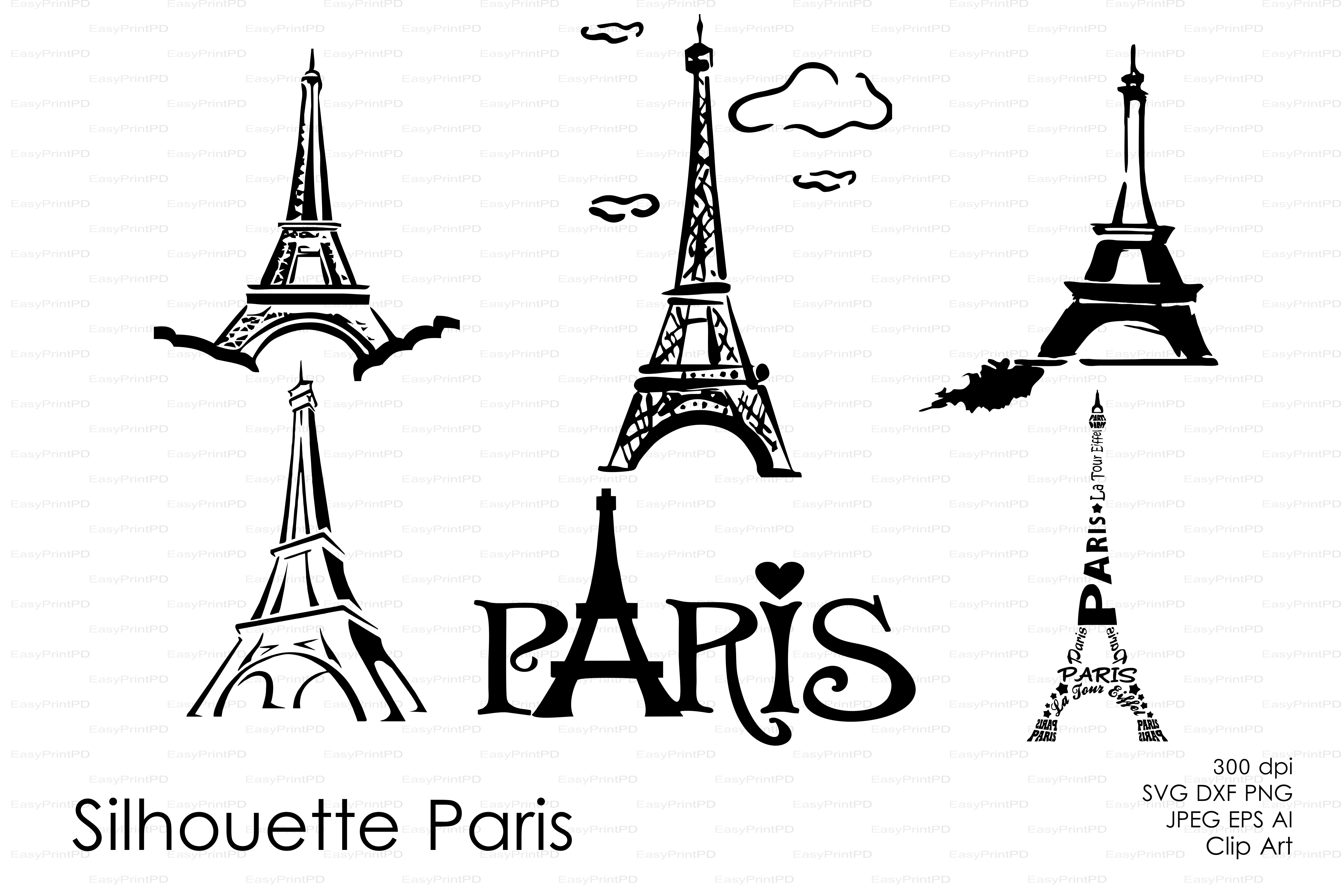 Silhouette Paris Eiffel Tower Vector Objects On Creative Market