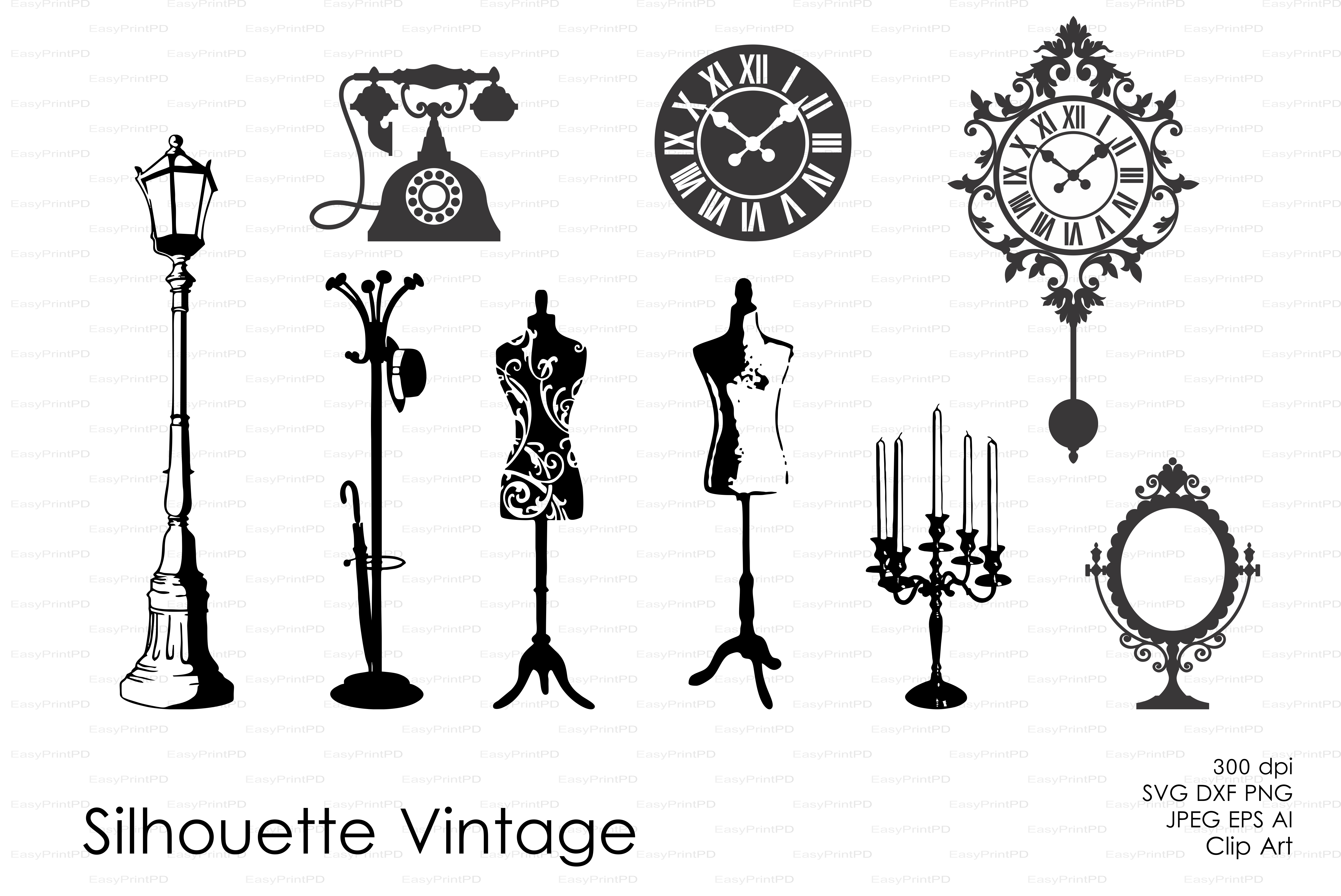 Download Vintage Silhouette Vector Decal ~ Objects on Creative Market