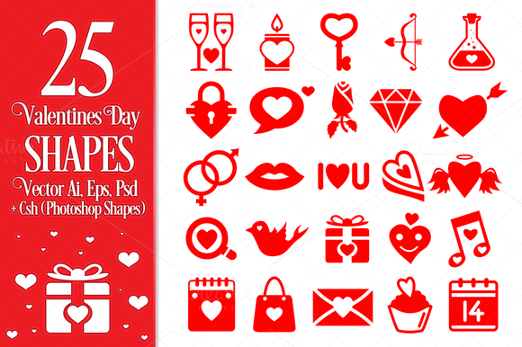 Valentines Day Vector Shapes Valentines Day Vector Shapes