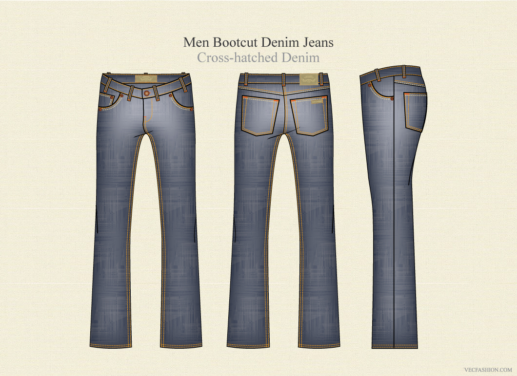 Men Boot Cut Denim Jeans ~ Illustrations on Creative Market