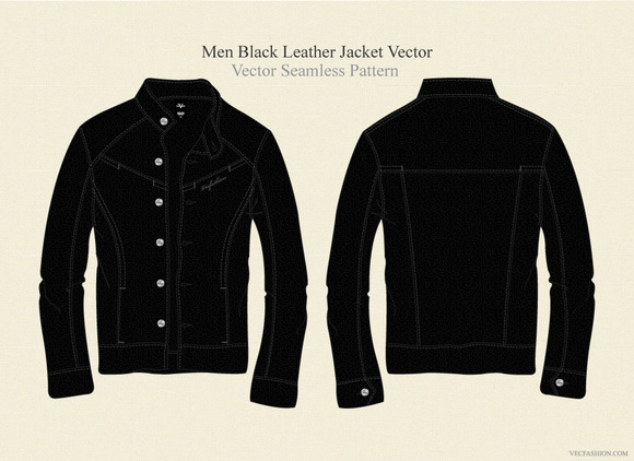 mockup parka jaket cdr Vector Black Leather Men Jacket ~ on Illustrations