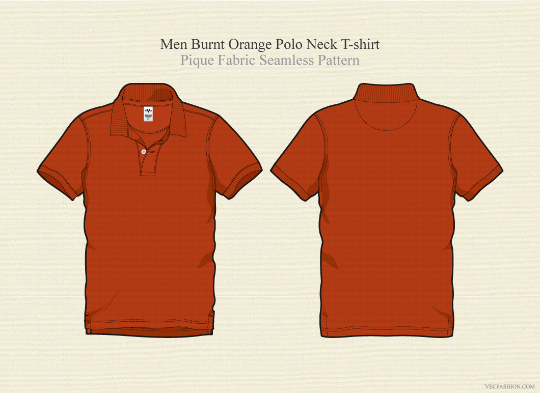 Download Men Burnt Orange Polo Shirt ~ Illustrations on Creative Market