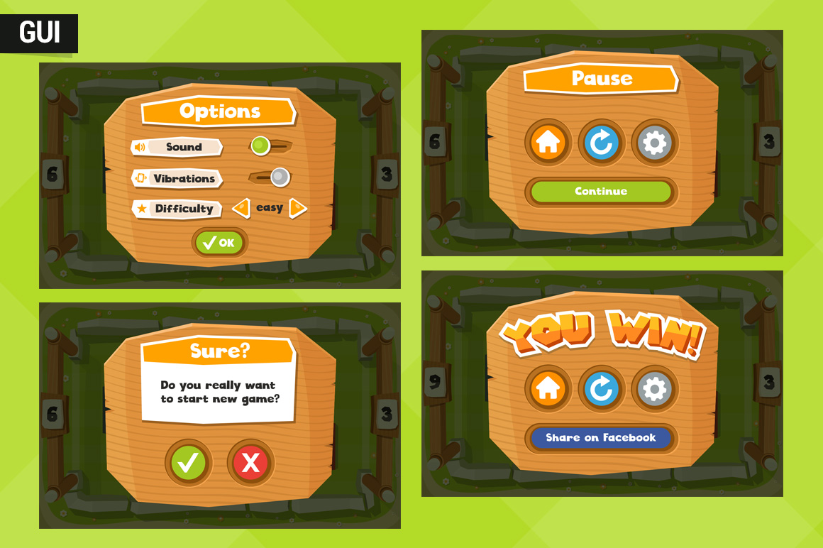 Game Assets for Pong Illustrations on Creative Market