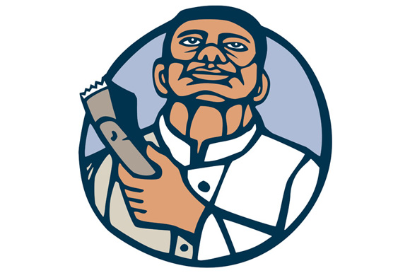 Barber Hair Clipper Scissors Circle ~ Illustrations on Creative Market