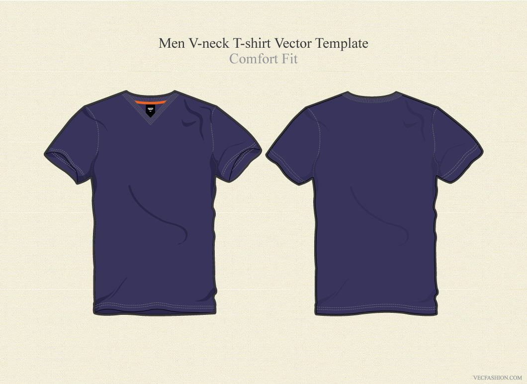 Download Men Basic V Neck T-shirt Vector ~ Illustrations on ...