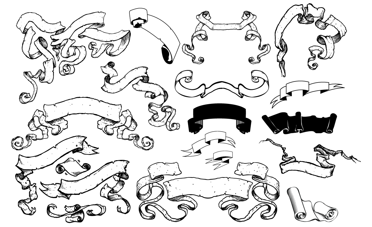 Scroll Banner Vector Pack ~ Illustrations on Creative Market