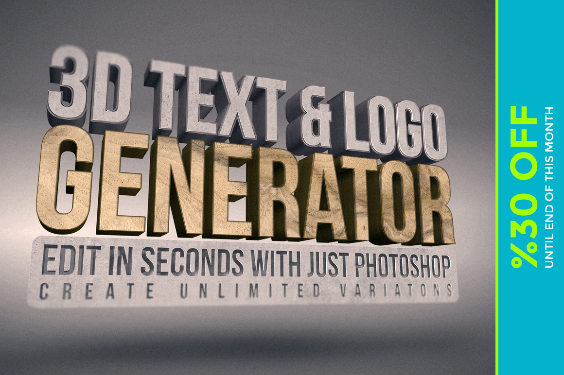 Download 3D Text & Logo Generator - 1 ~ Product Mockups on Creative Market