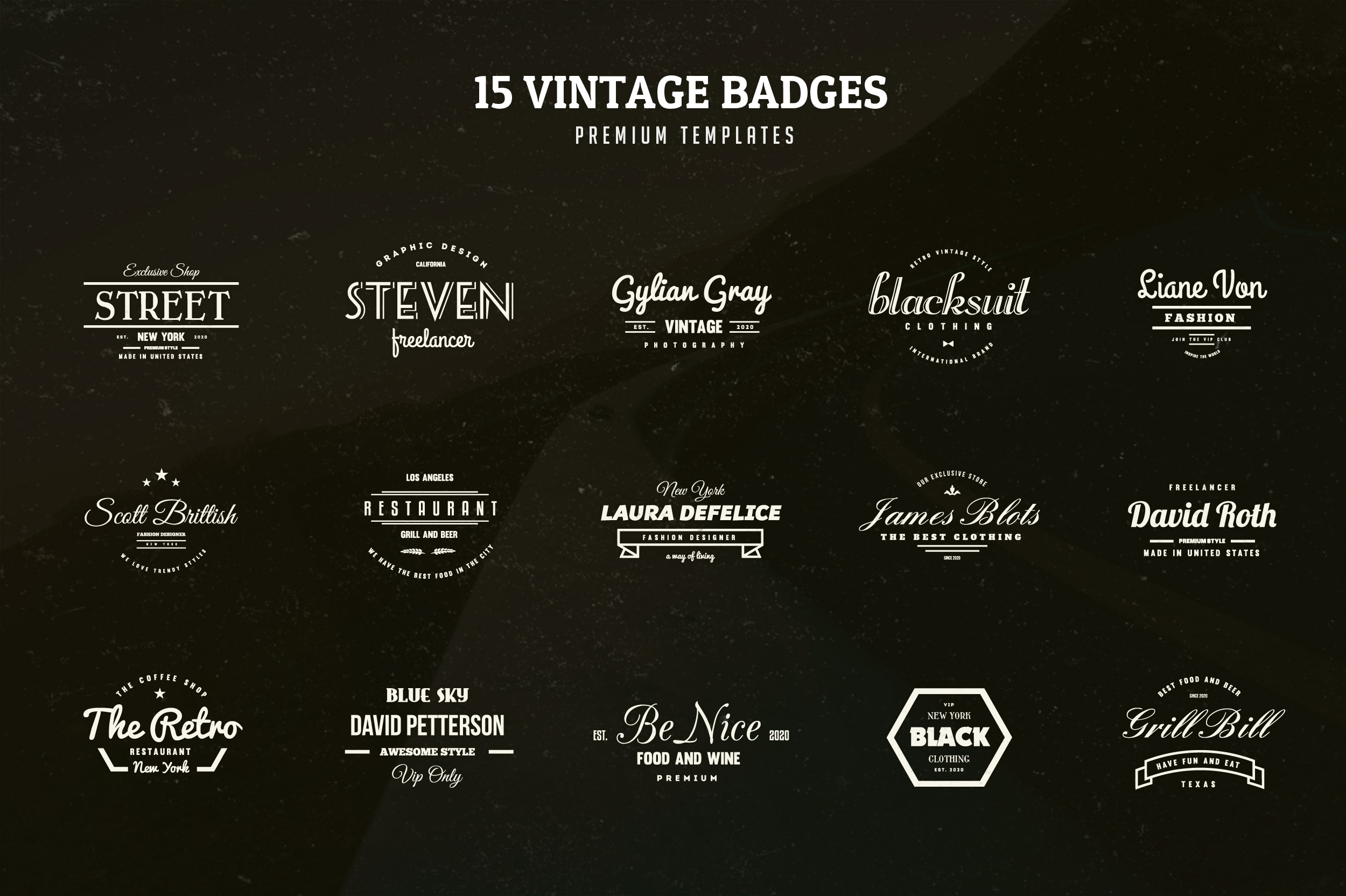 15 Vintage Logos & Badges ~ Logo Templates on Creative Market