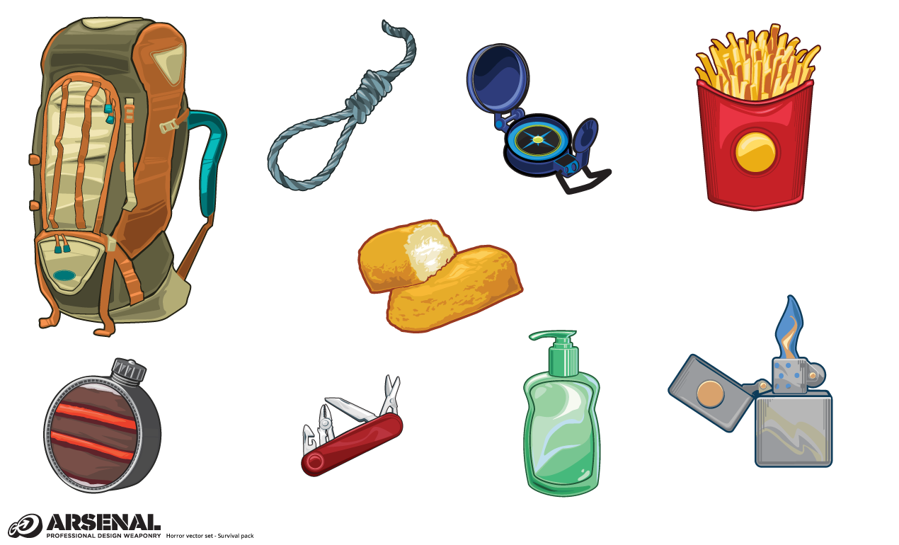 Download Survival Kit Camping Vector Pack ~ Illustrations on ...