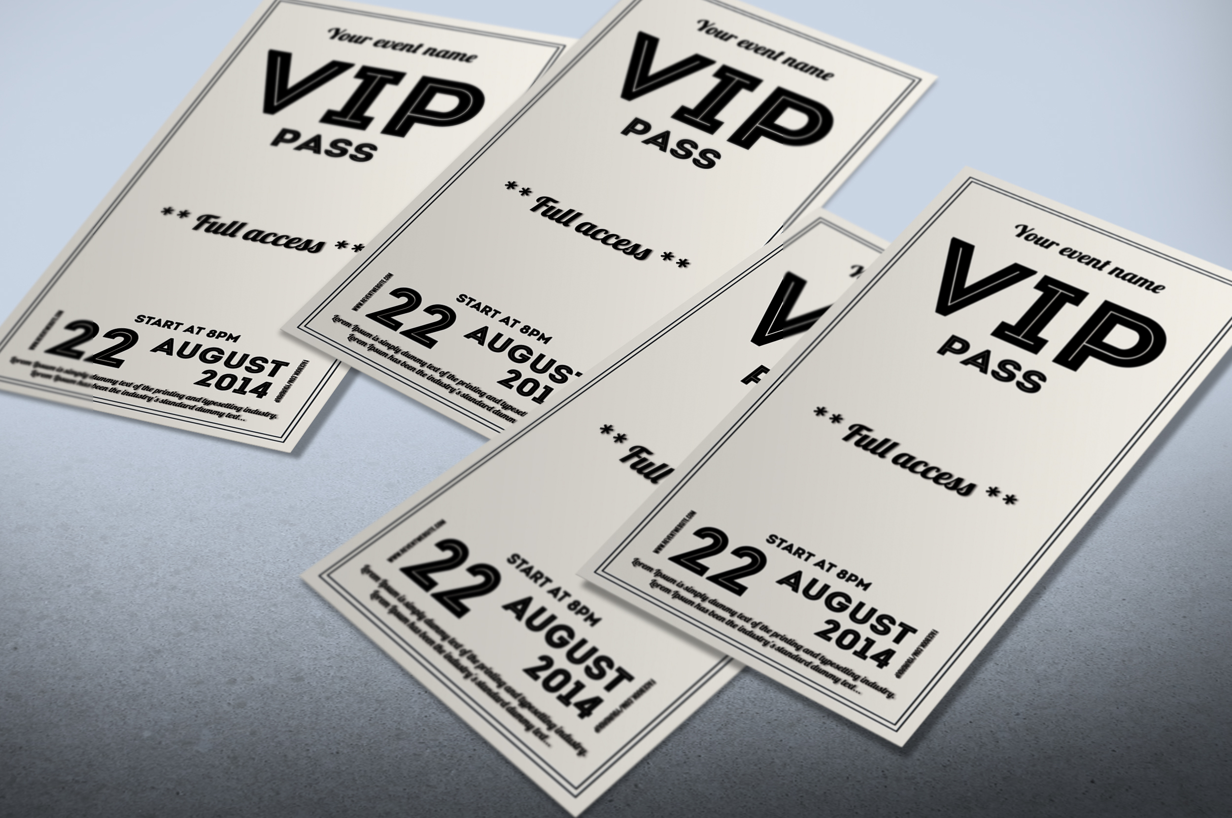 Clean retro style VIP PASS card Card Templates on Creative Market