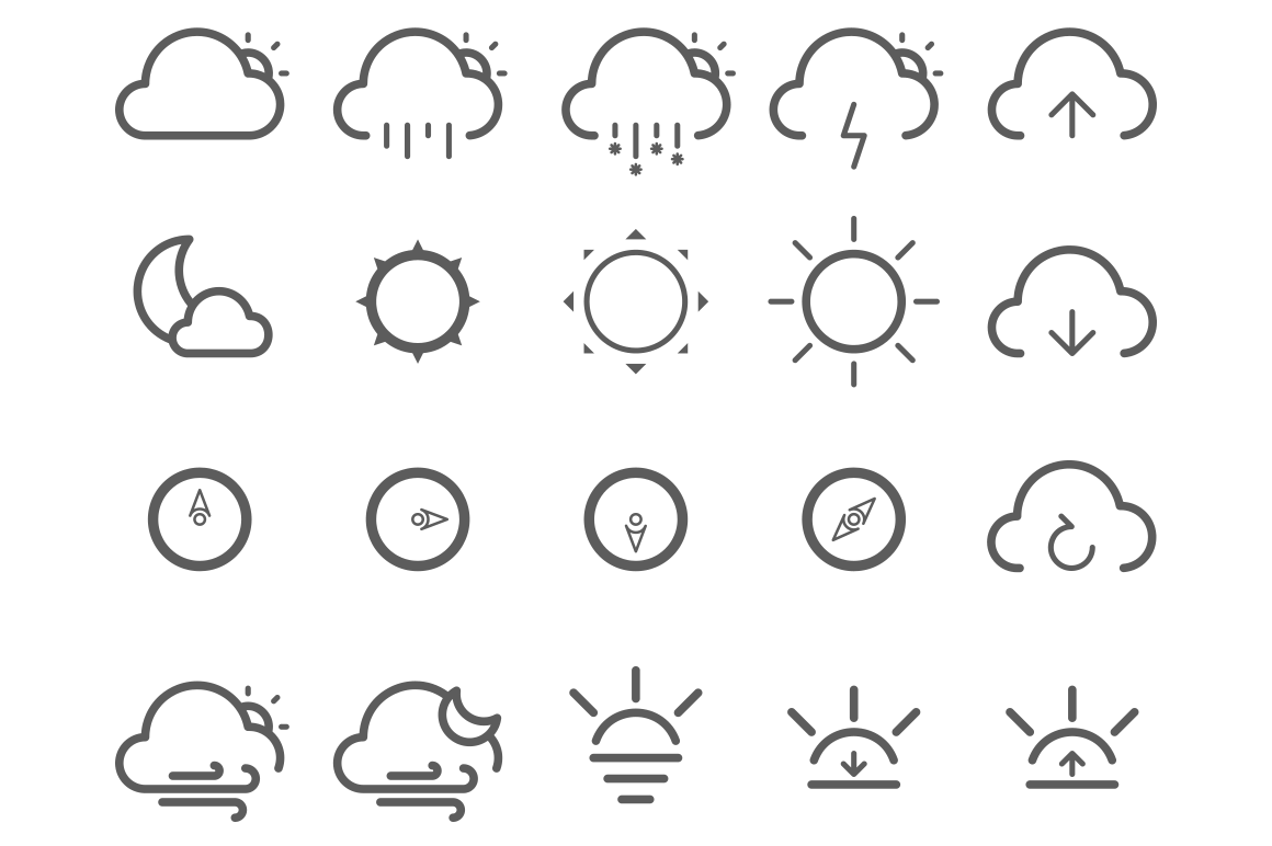 Weather Icons Set ~ Icons on Creative Market