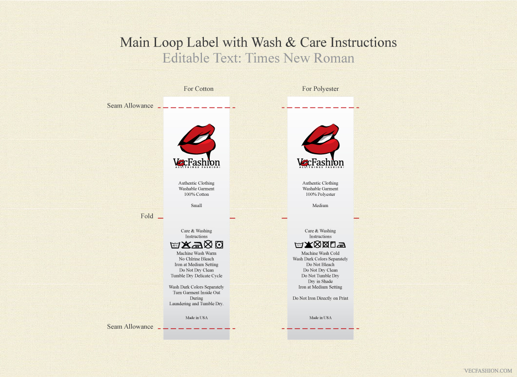 Main Label with Care Instructions Illustrations on Creative Market