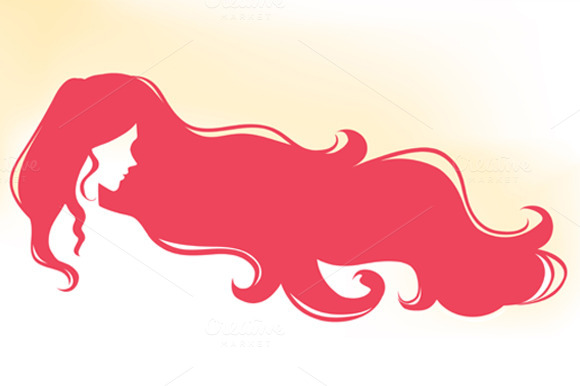 Download Logo with woman with long hair ~ Illustrations on Creative ...