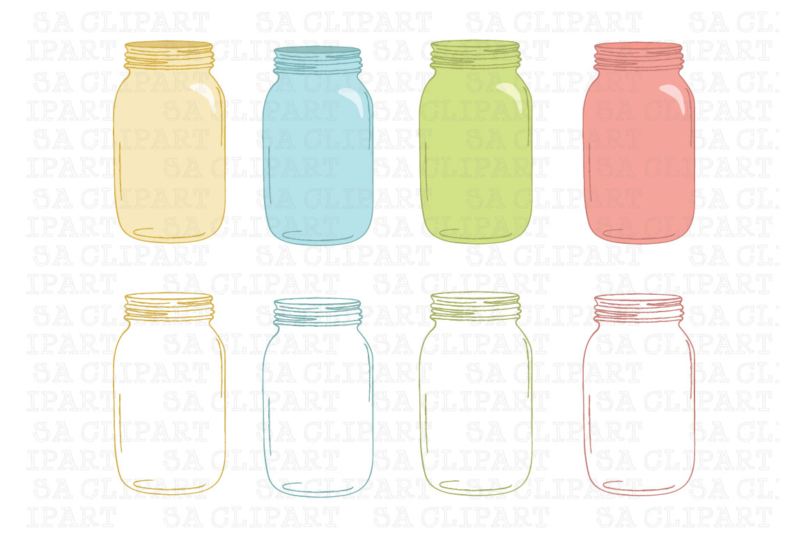 Mason Jar Clipart Illustrations On Creative Market   Wf028c O 