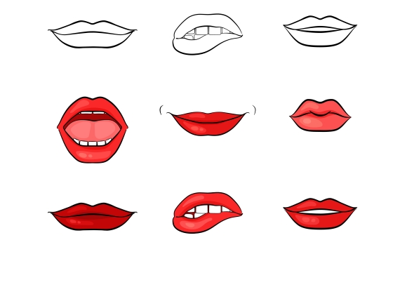 Vector woman lips and mouth ~ Icons on Creative Market