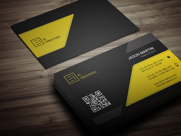 Creative Yellow Business Card ~ Business Card Templates on 