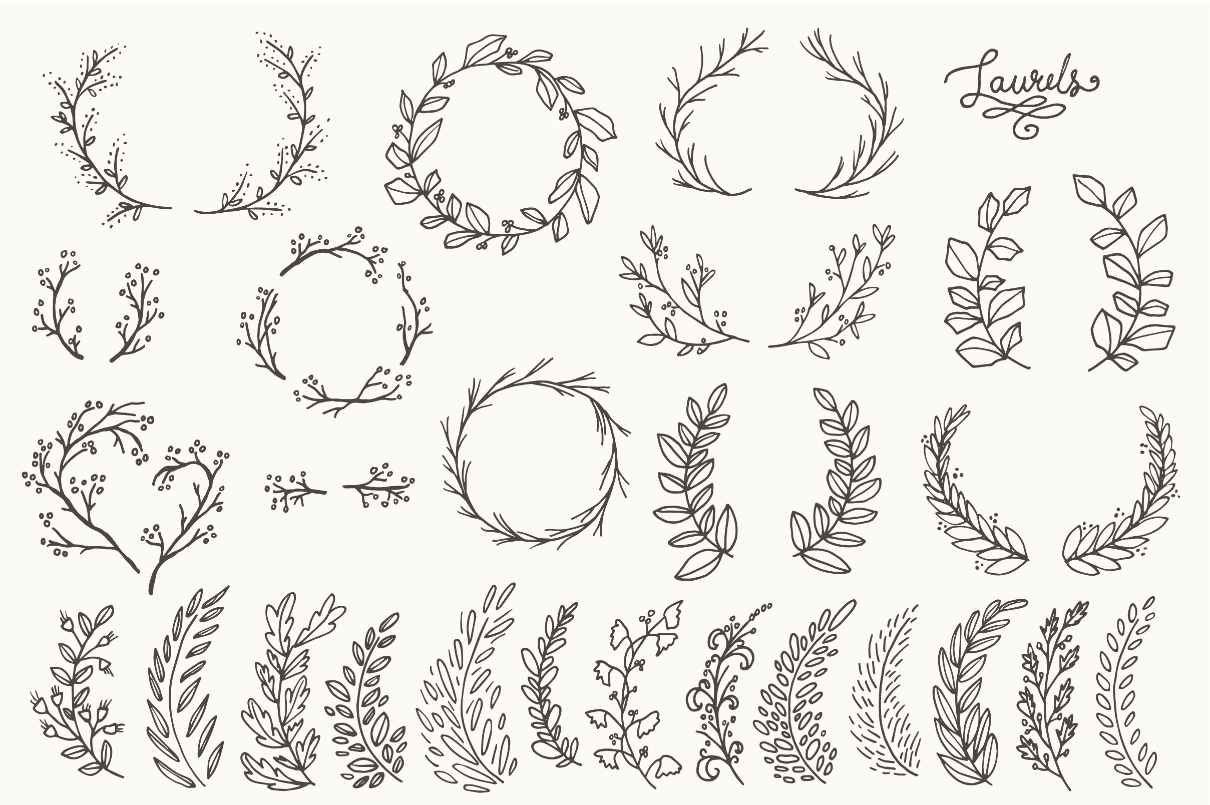 Whimsical Laurels & Wreaths Clip Art ~ Objects on Creative Market