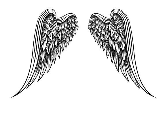 Hand drawn angel wings ~ Objects on Creative Market