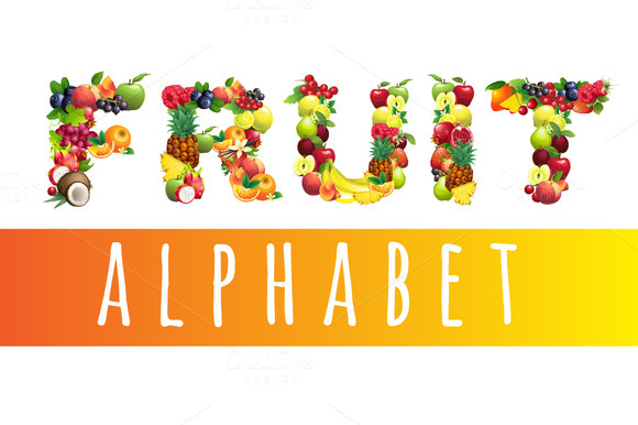 Vector Fruit Alphabet ~ Sans Serif Fonts On Creative Market