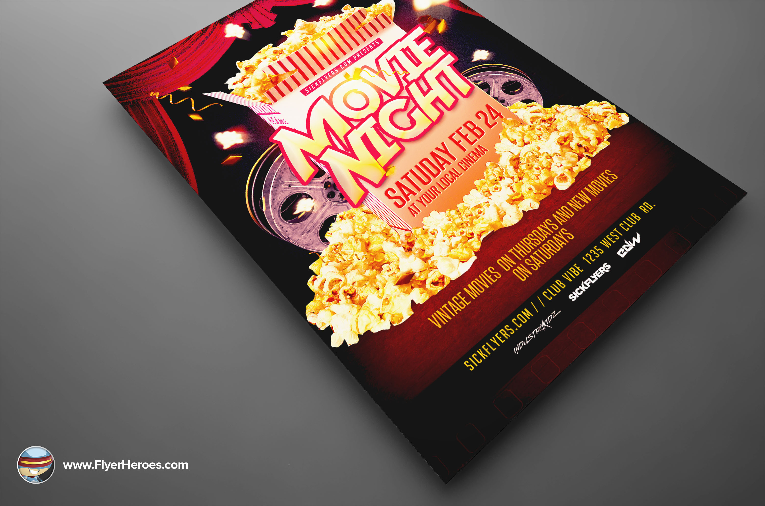 Movie Night Flyer Template ~ Flyer Templates on Creative Market