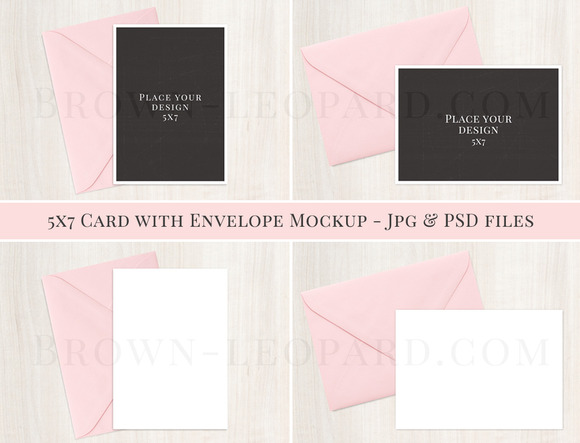 Download 5x7 card & envelope mockup - jpg,psd ~ Product Mockups on ...