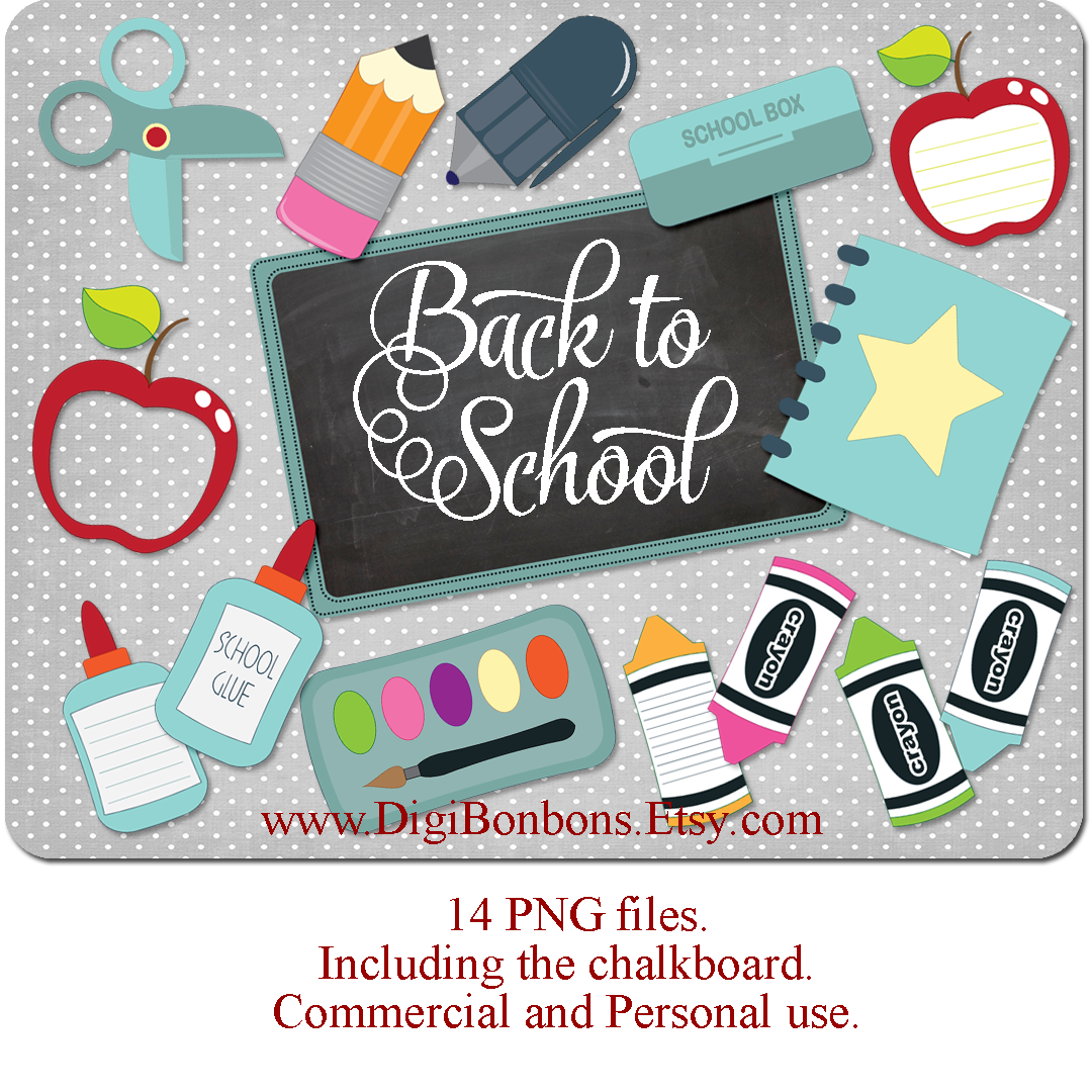 School Supplies Clip Art ~ Graphics on Creative Market