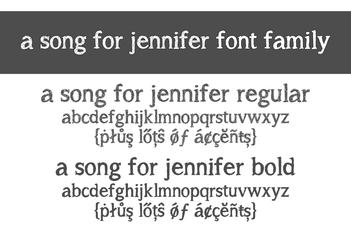 A Song for Jennifer Font Family Display Fonts on Creative Market