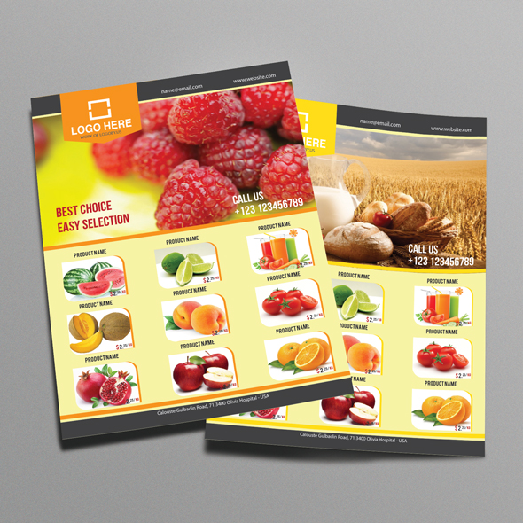 Modern Food Menu Flyer ~ Flyer Templates on Creative Market