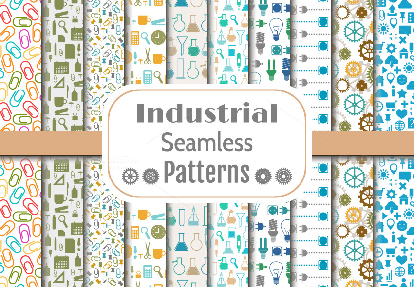 Set of Industrial Seamless Patterns Patterns on Creative Market