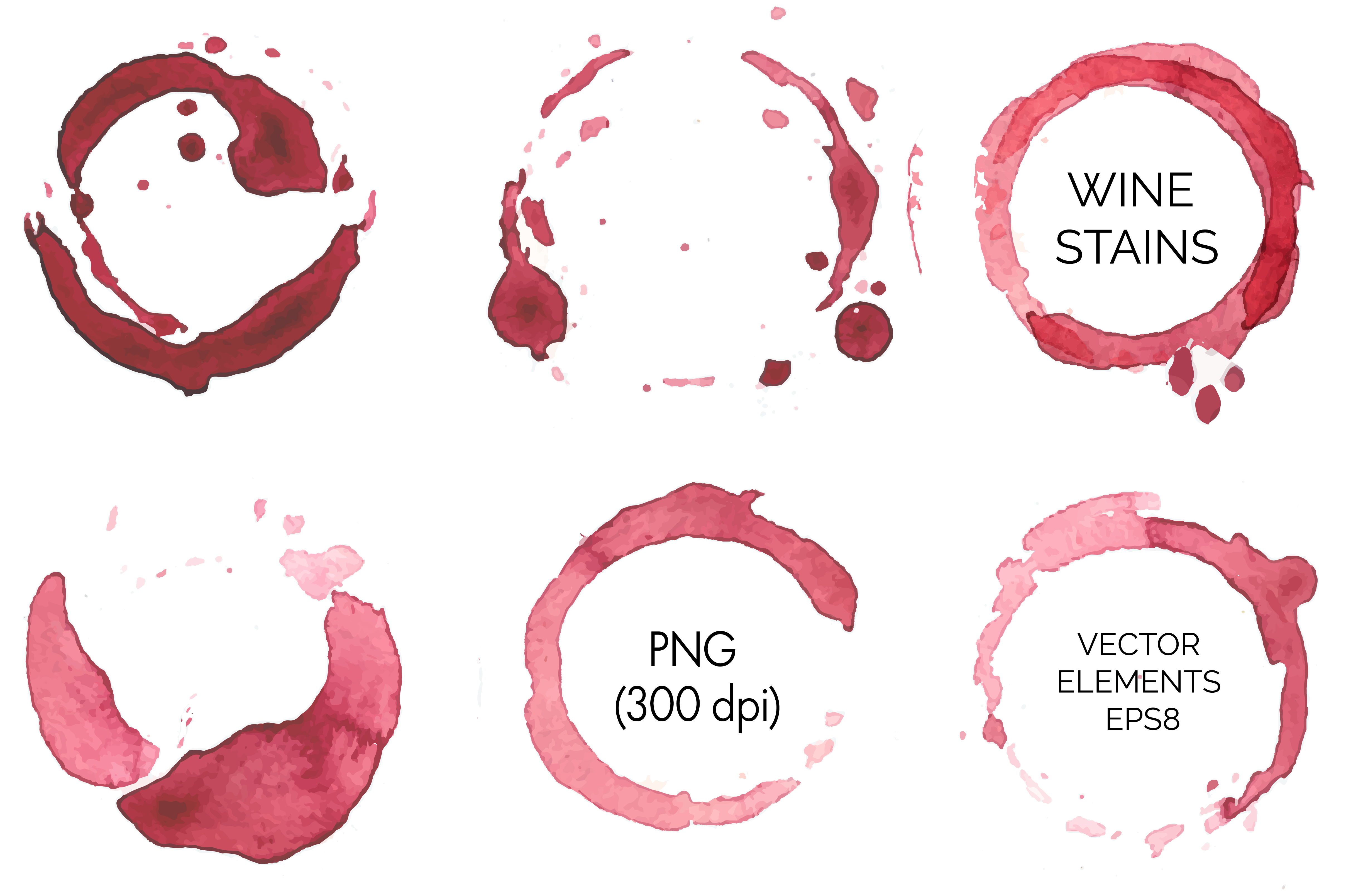 Vector set of red wine stains Textures on Creative Market