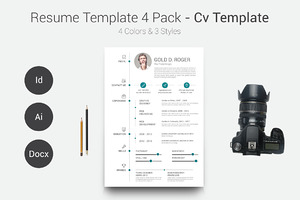 Resume/CV Template 4 Pack
