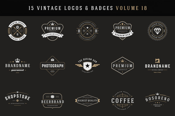 15 Retro Vintage Logotypes or Badges ~ Logo Templates on Creative Market