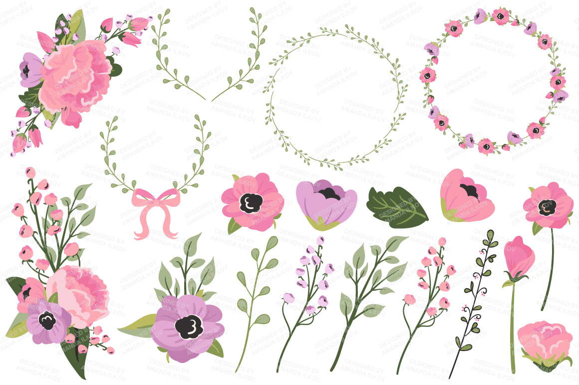 Garden Party Floral Bicycle & Extras ~ Illustrations on Creative Market