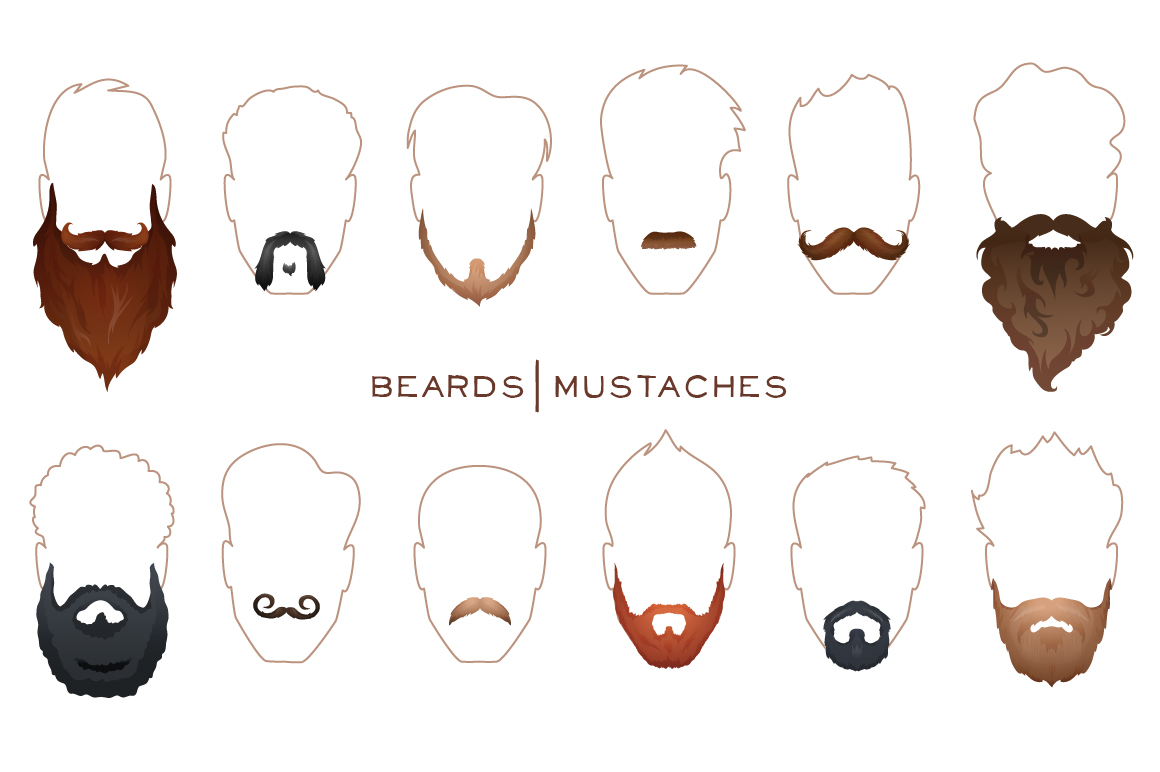 Beards&Mustaches&Hairstyles big set ~ Illustrations on Creative Market