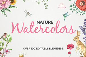 100+ Editable Watercolor Elements