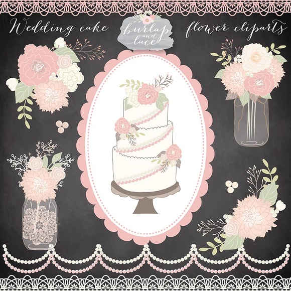 Vector Wedding Cake Flower Cliparts Vector Wedding Cake Flower Cliparts