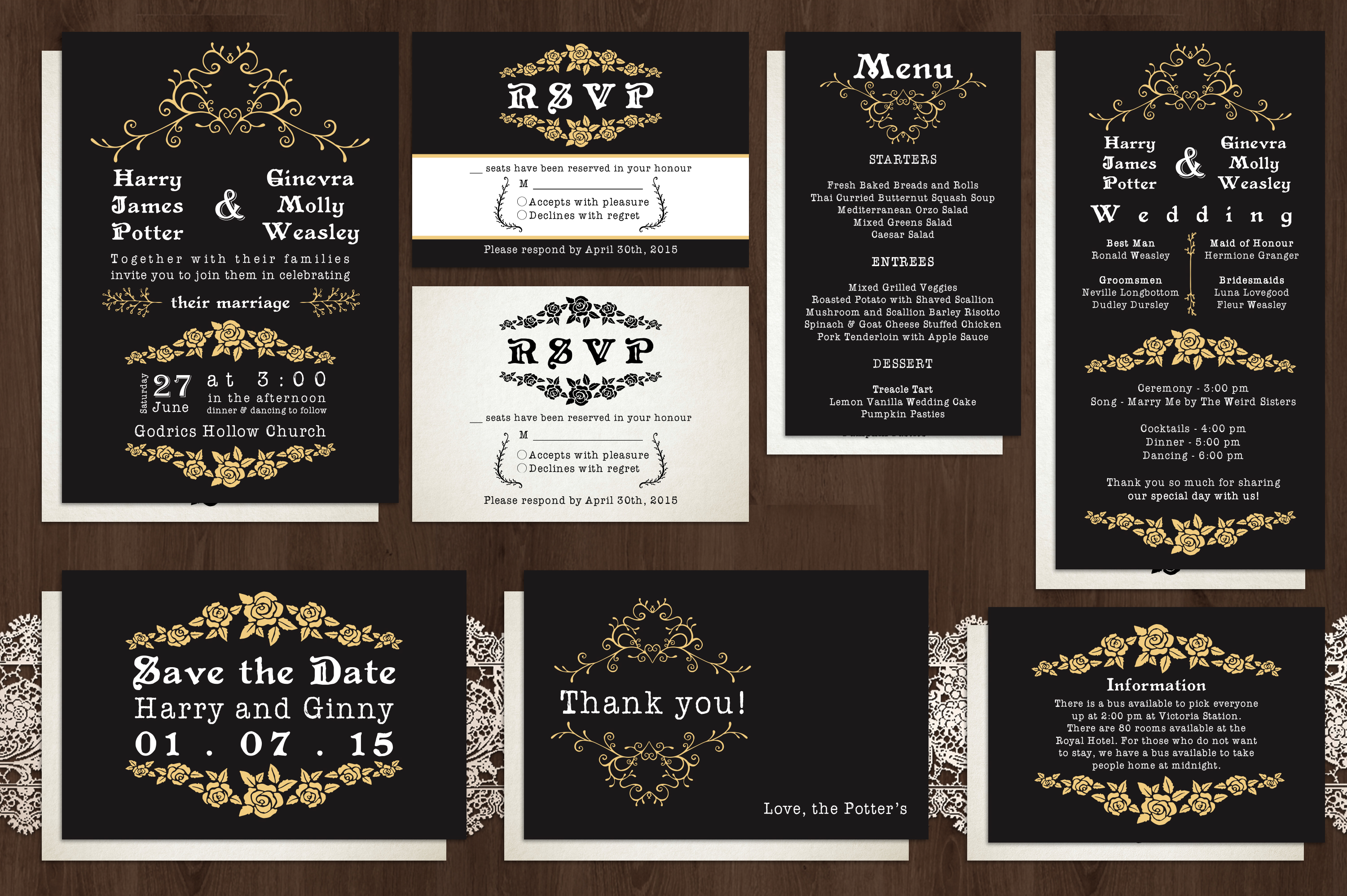 Classic Wedding Invitation Pack Invitation Templates on Creative Market