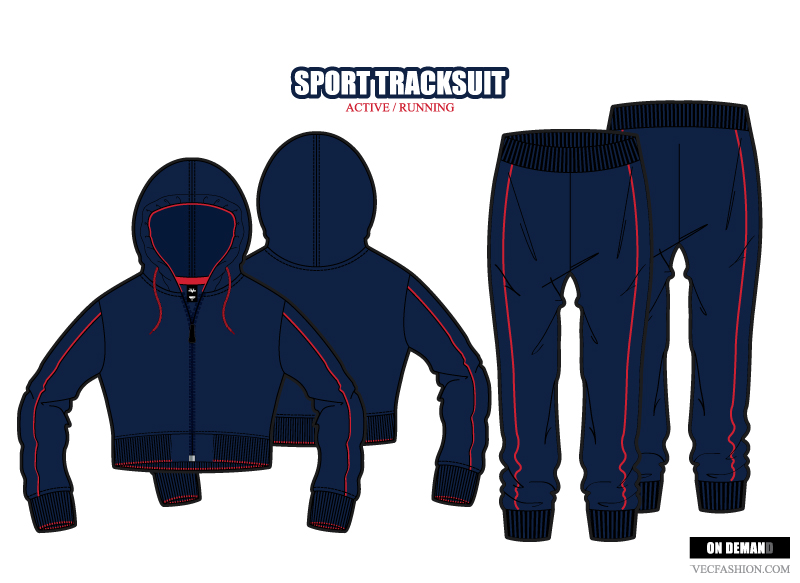 Download Women Sport Tracksuit Vector Set ~ Illustrations on ...