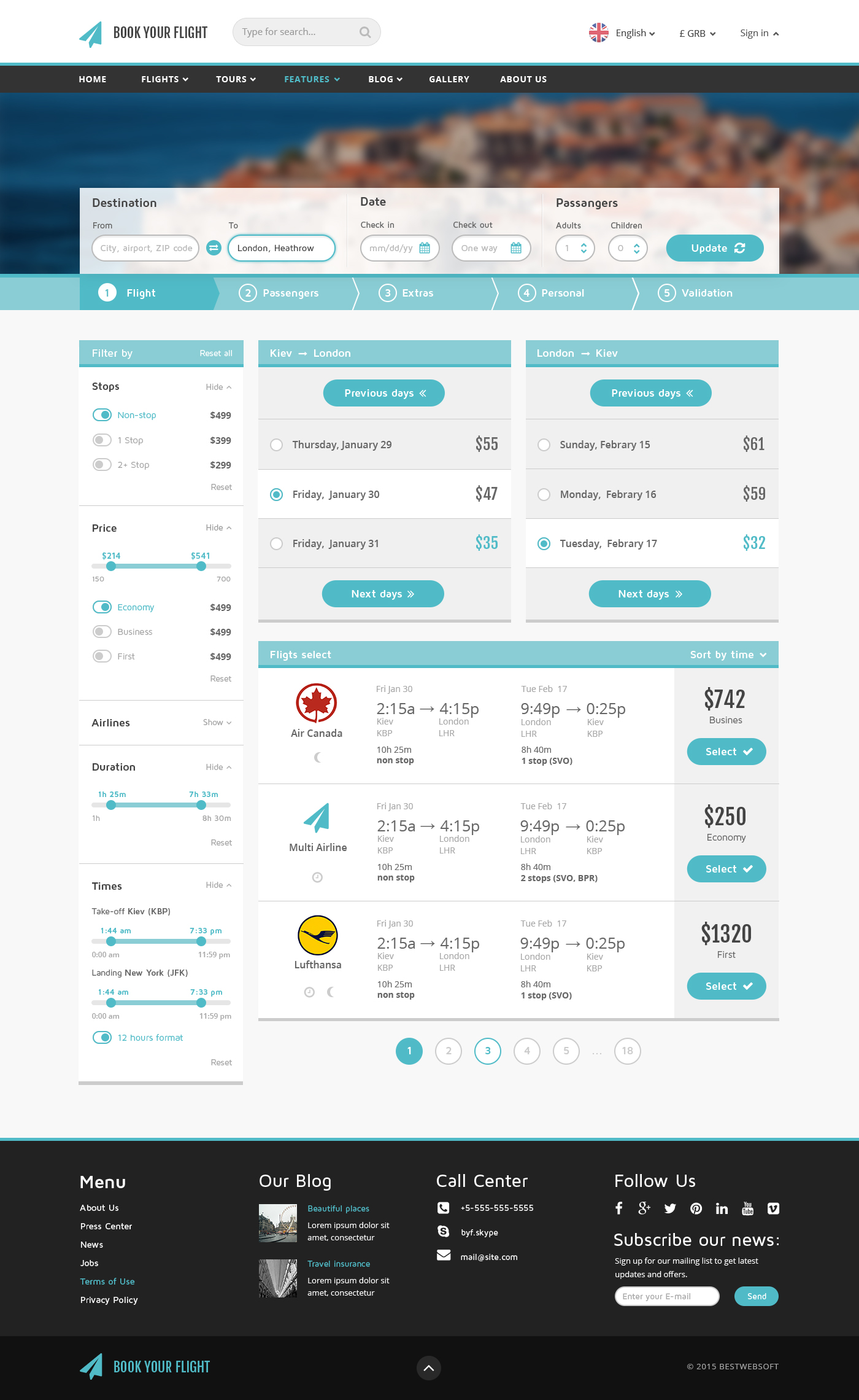 Airline Booking Website Template - namesblogs