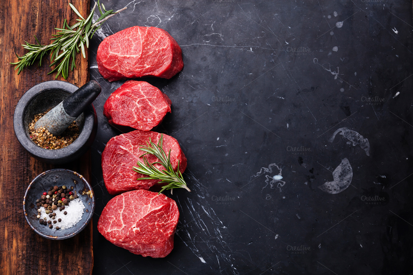 Raw fresh marbled meat Steak Food Drink Photos on 