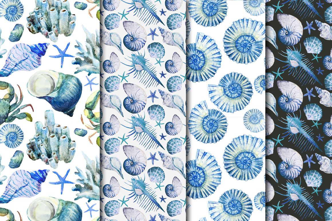 Watercolor sea life SUPER SET ~ Illustrations on Creative Market