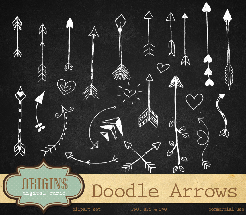 Doodle Arrows Clip Art Vectors ~ Illustrations on Creative Market