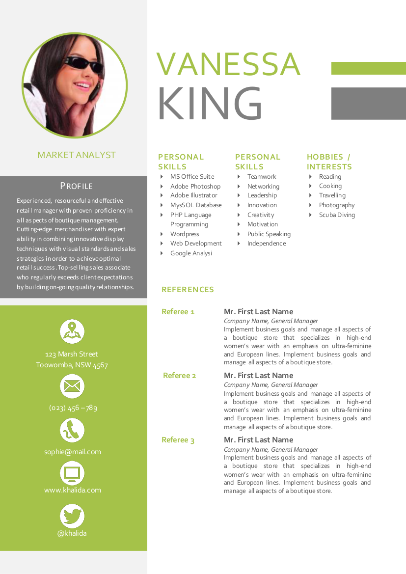 3 in 1 photo resume 2p ~ Resume Templates on Creative Market