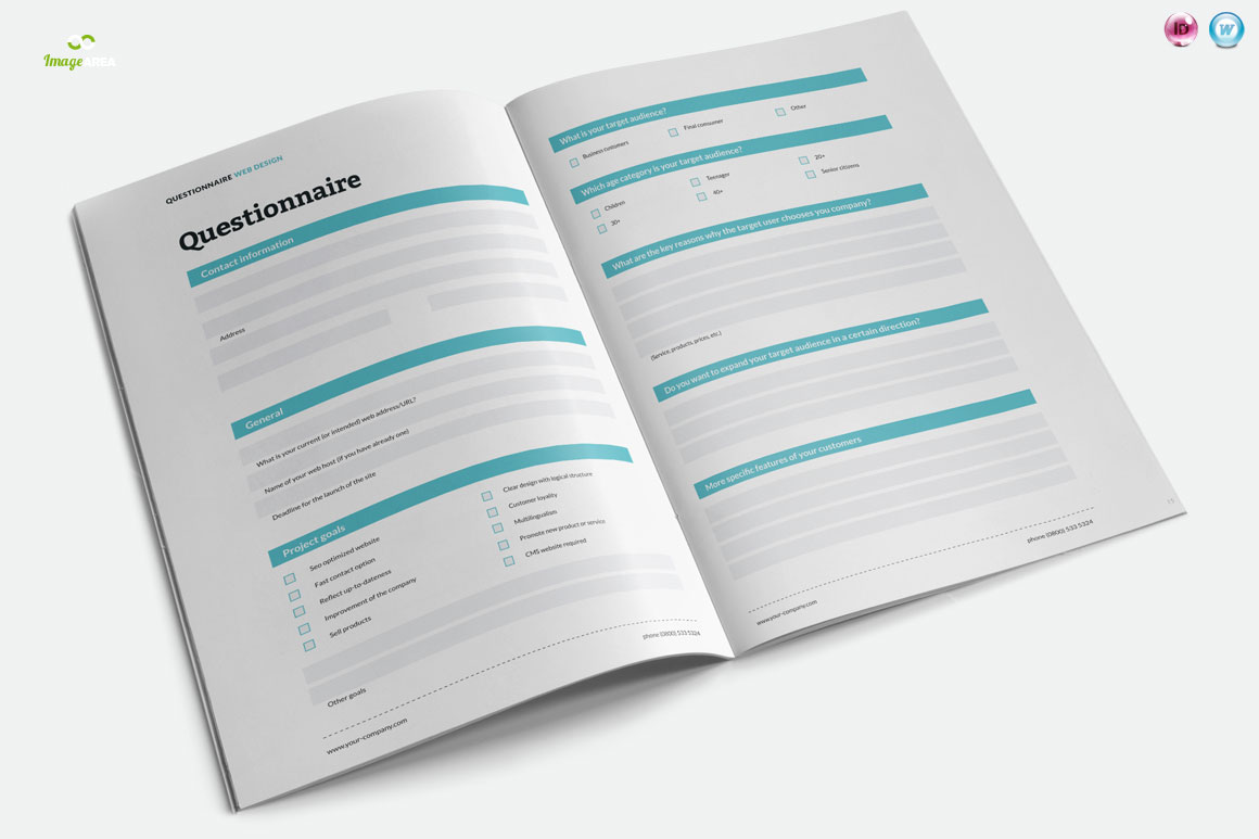 Questionnaire  Design Brochure Templates on Creative Market