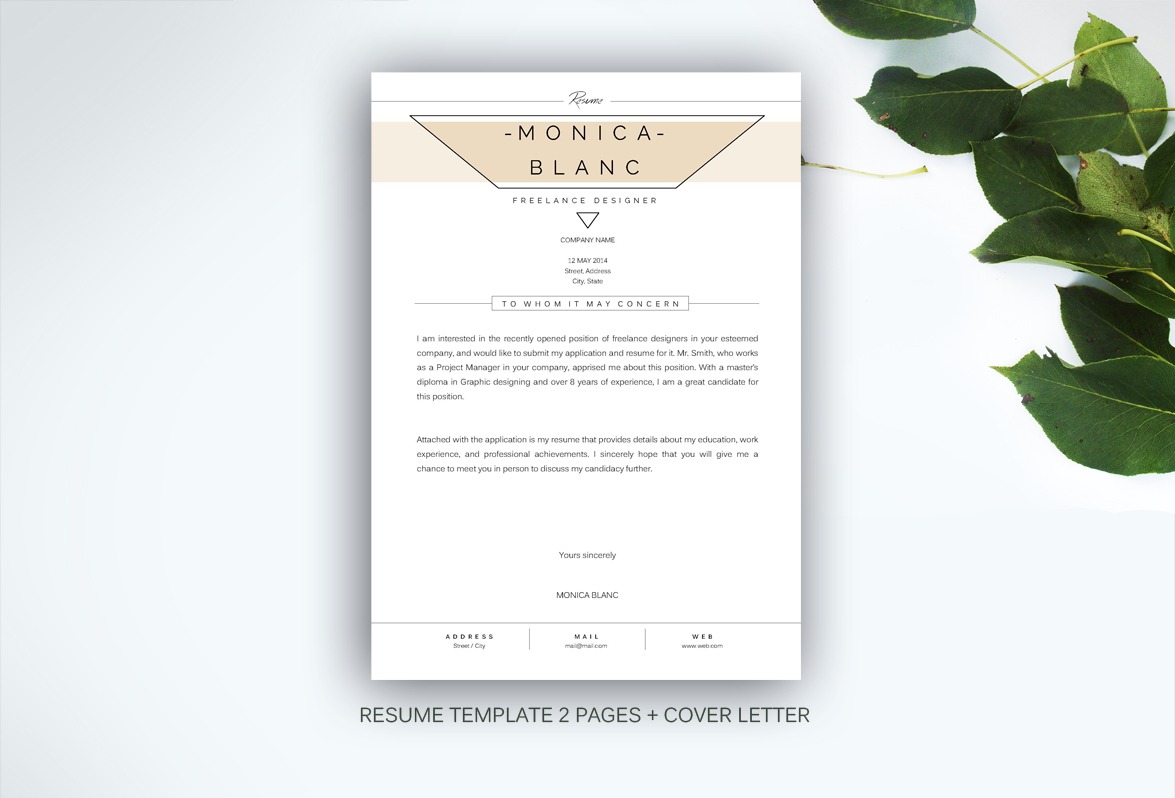 Resume template for MS Word ~ Resume Templates on Creative Market