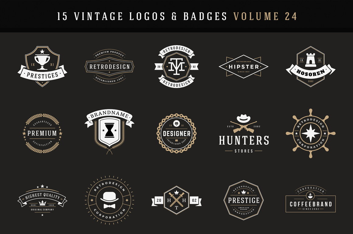15 Retro Vintage Logotypes or Badges ~ Logo Templates on Creative Market