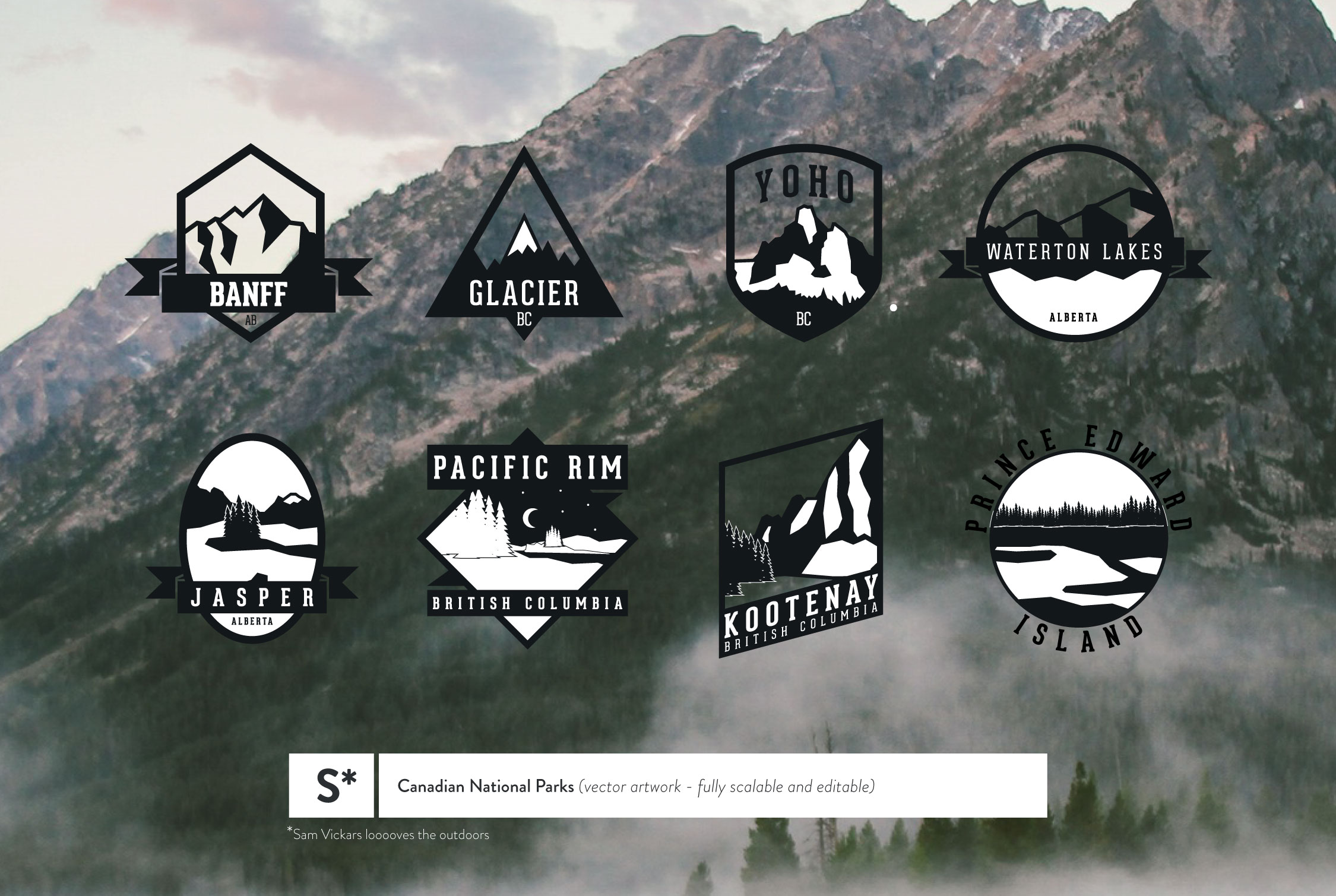 Canadian National Parks Badges ~ Icons on Creative Market