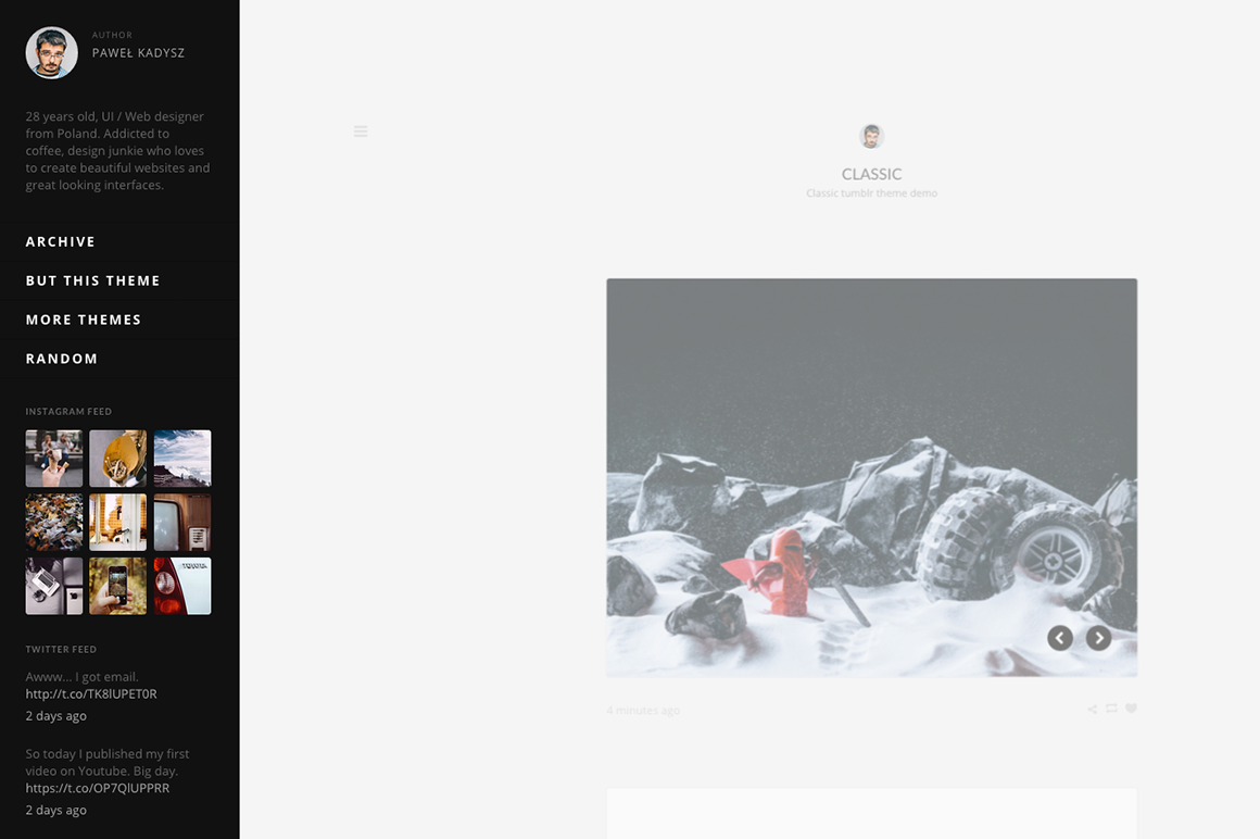 Classic tumblr theme ~ Tumblr Themes on Creative Market