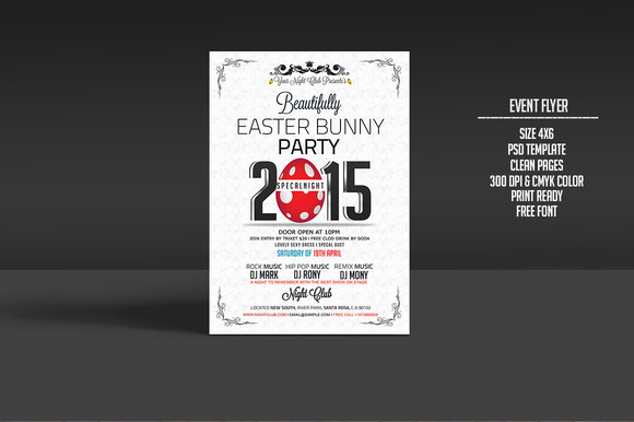 Easter Bunny Party Flyer Template