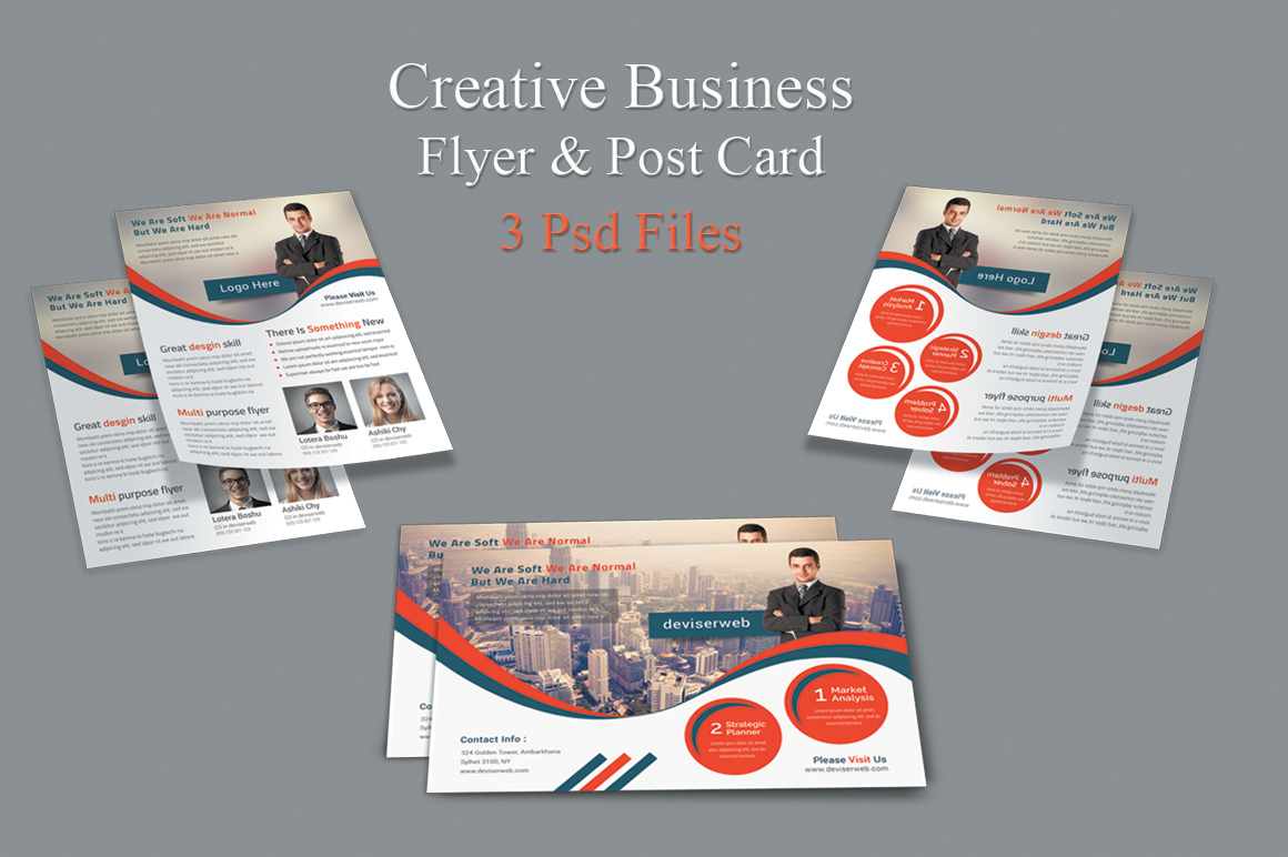 Creative Business Flyer & Post Card Flyer Templates on Creative Market